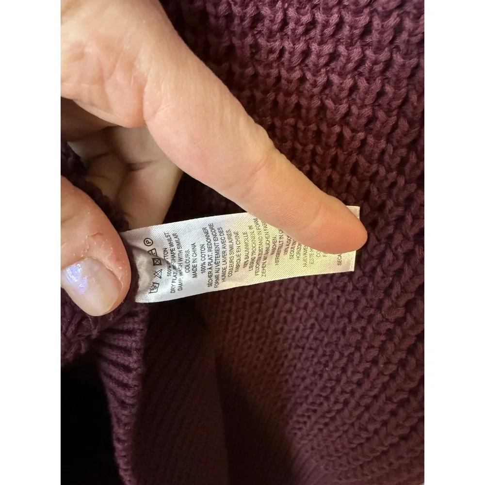 French‎ Connection Long Sleeve Crewneck Thick Sweater Maroon XL NWOT